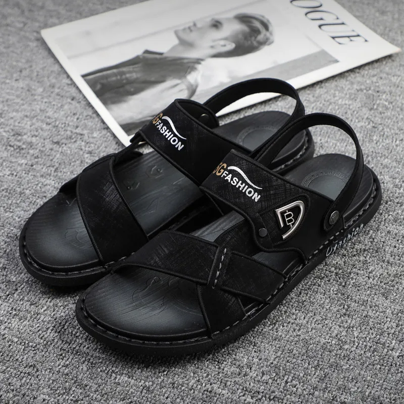 

Casual Comfortable New 2021 Fashion Soft Non-slip Light Handmade Men's Summer Shoes Wear-resistant Sandy Beach Indoor Slippers