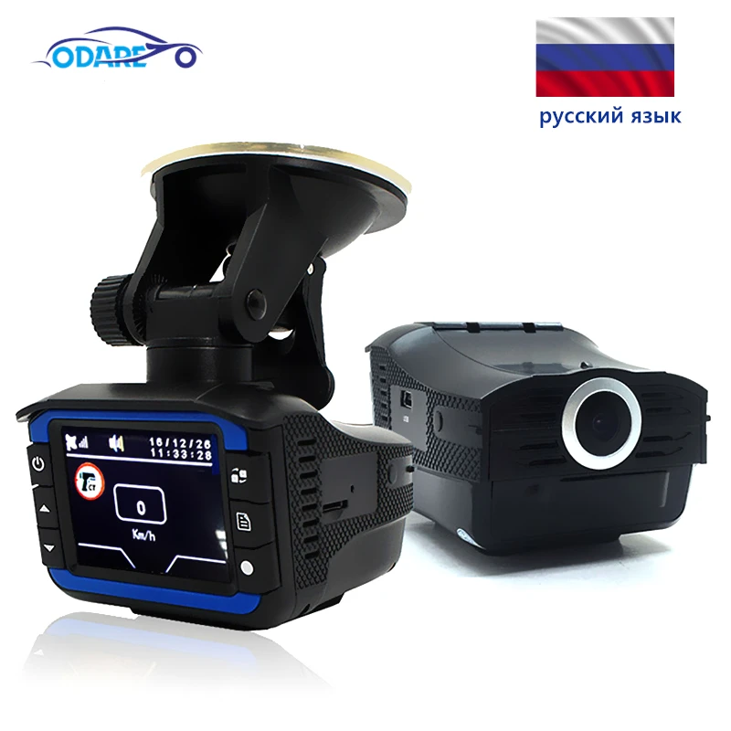 Автомобильный видеорегистратор с антирадаром gps HD 720P русский голосовой 3 в 1