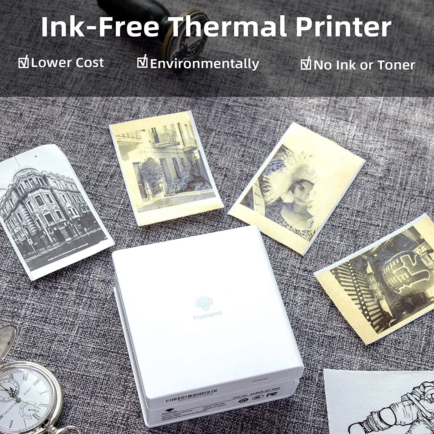 Портативный мини-термопринтер Phomemo карманный Термопринтер для фотобумаги 53 мм