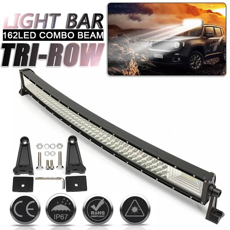 

32inch 162LED Light Bar Combo Spot Flood Beam Work Light 48600LM for Driving Offroad Boat Car Tractor Truck 4x4 SUV ATV 12V 24V