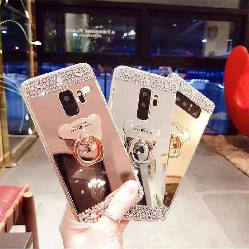 Bling Diamond phone case For iphone 7 8 6 Plus XS MAX XR Silicone Samsung S10 S8 S9 Note 9 back Case Protection Cover | Мобильные