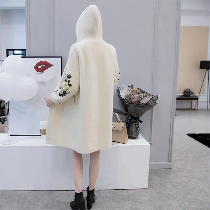 Новинка Женская Длинная Верхняя одежда пальто из искусственного меха на осень и