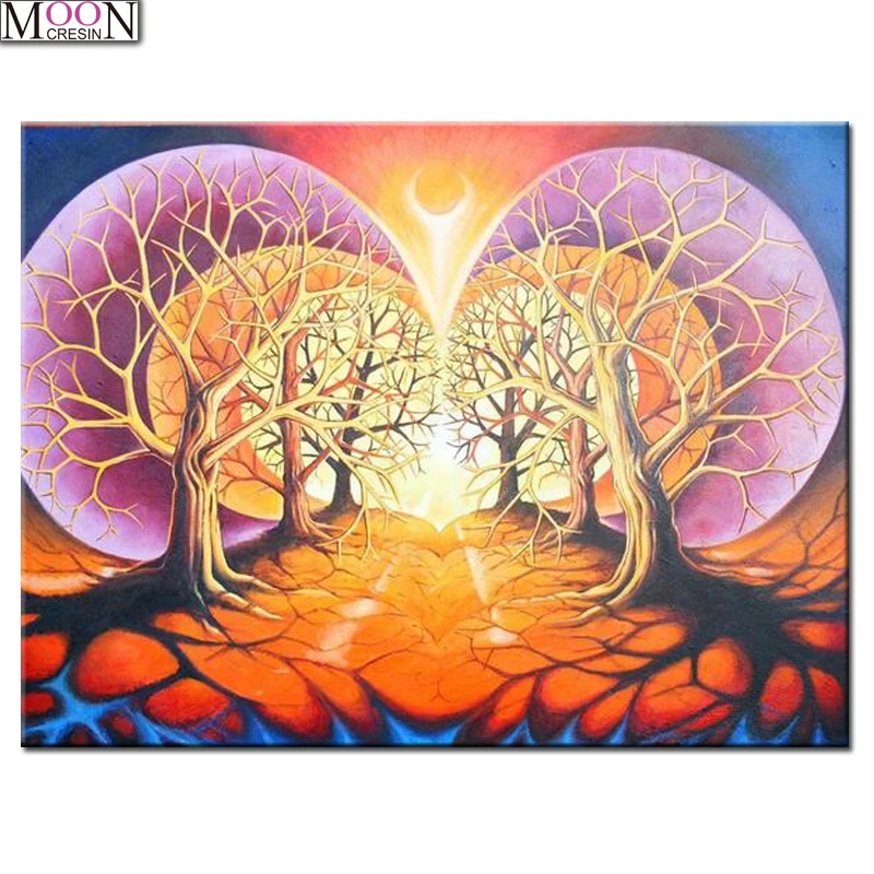

5D Diy Diamond Painting Color Connected Tree Diamond Mosaic Full Square Round Drill Diamond Embroidery Cross Stitch Rhinestones,