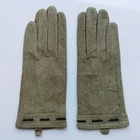 Женские зимние перчатки из натуральной замши GOURS, зеленые перчатки из натуральной замши, со скидкой, KCL, 2019