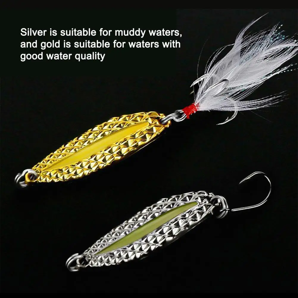 

Fishing Lures Electroplating Bait Sequin Sharp Hook with Spinner Super Three Hooks Luminous Sea Fishing Tackle for Outdoor
