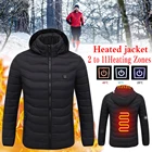 2021 NWE мужские зимние теплые куртки с подогревом USB умный термостат однотонная одежда с капюшоном с подогревом водонепроницаемые теплые куртки