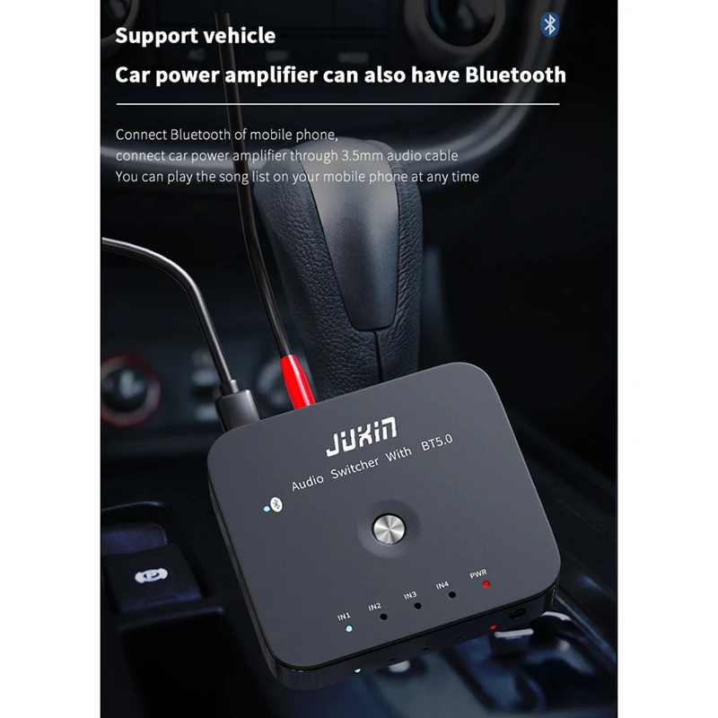 HIFI 4-портовый 3 5 мм стерео AUX коммутатор в 1 выход беспроводной музыки Bluetooth 0