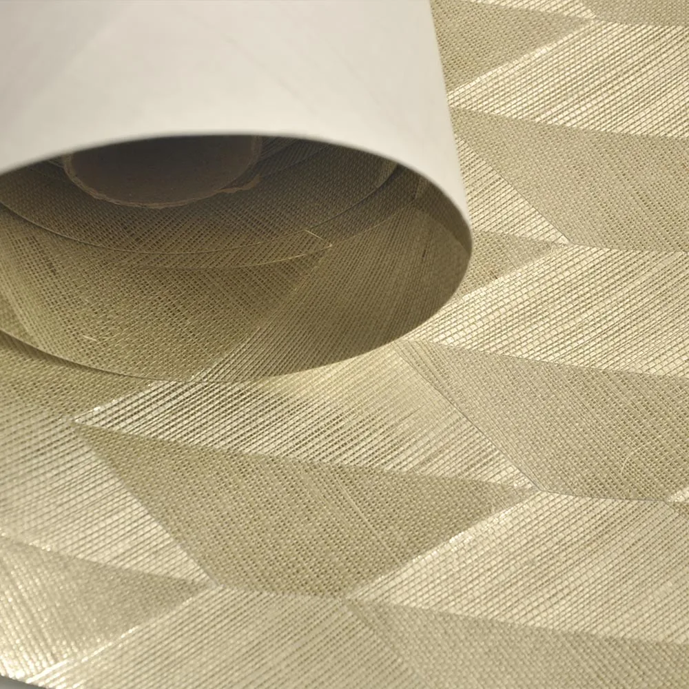 Настенные обои ручной работы из натуральной ткани текстурированные Серебристые