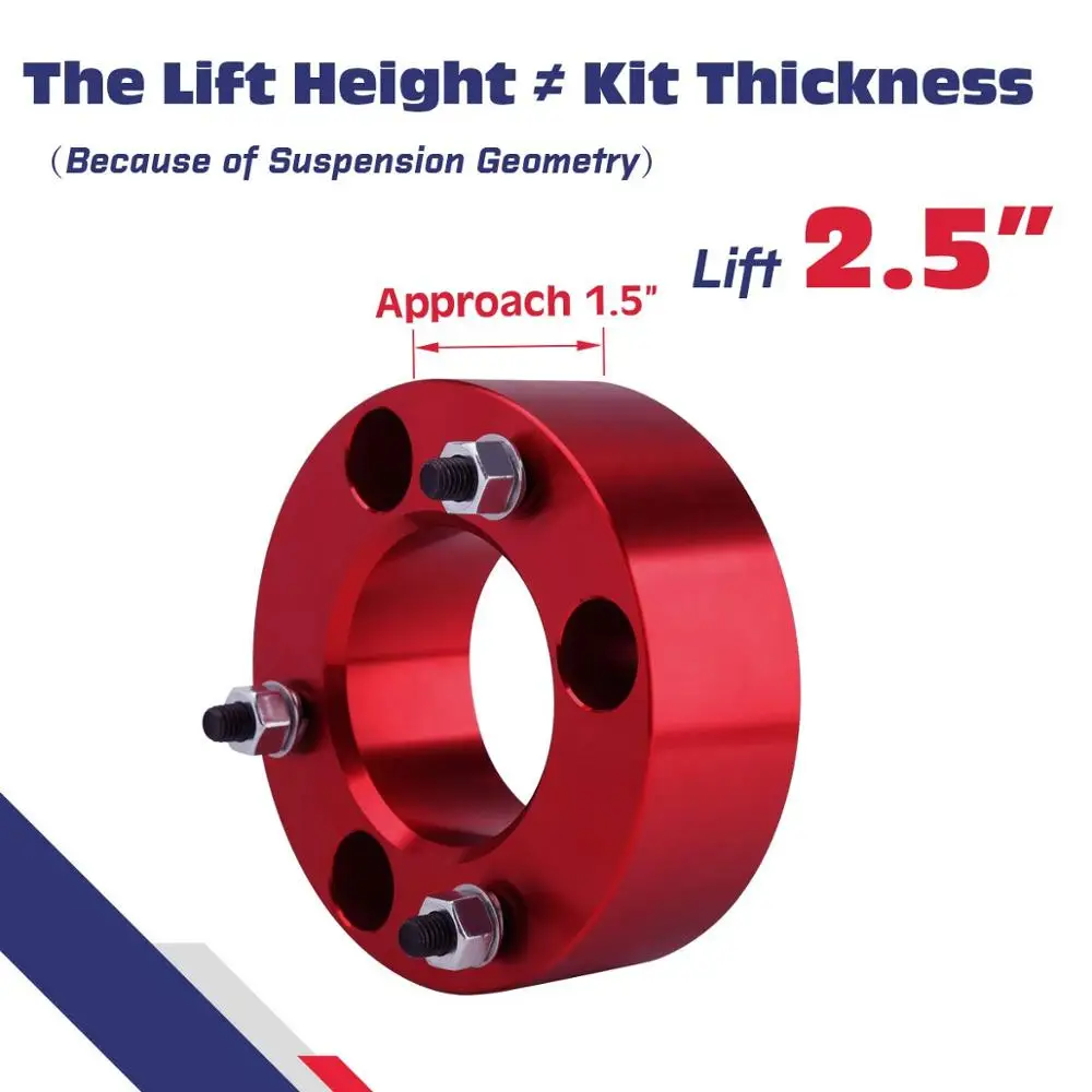Red 2.5 inches KSP Lift Kit передний " самолет заготовка Распорки Выравнивающий Лифт комплект для Dodge Ram 1500 4WD 4X4 2006 - Цвет: Red 2.5 inches