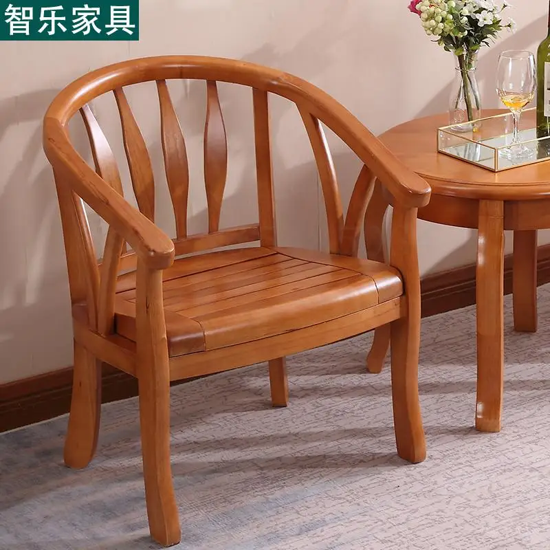 Стул из массива дерева со спинкой современный китайский стиль одинарный стул для