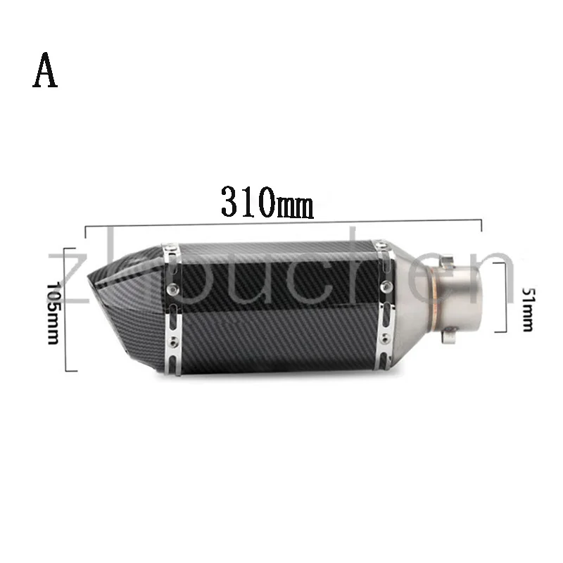 

51mm universal motorcycle exhaust pipe muffler racing Ak bike exhaust device for Yamaha r15 tmax 500 fz6 cb400 er6n cb650