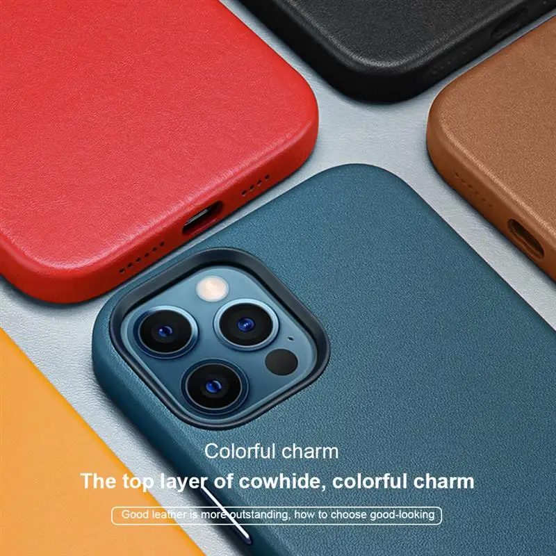 

Magnetic Genuine Leather Case For iPhone 12 Pro Max Phone Cover With Animation Pop-up Window For iPhone 12 Mini Protective Capa