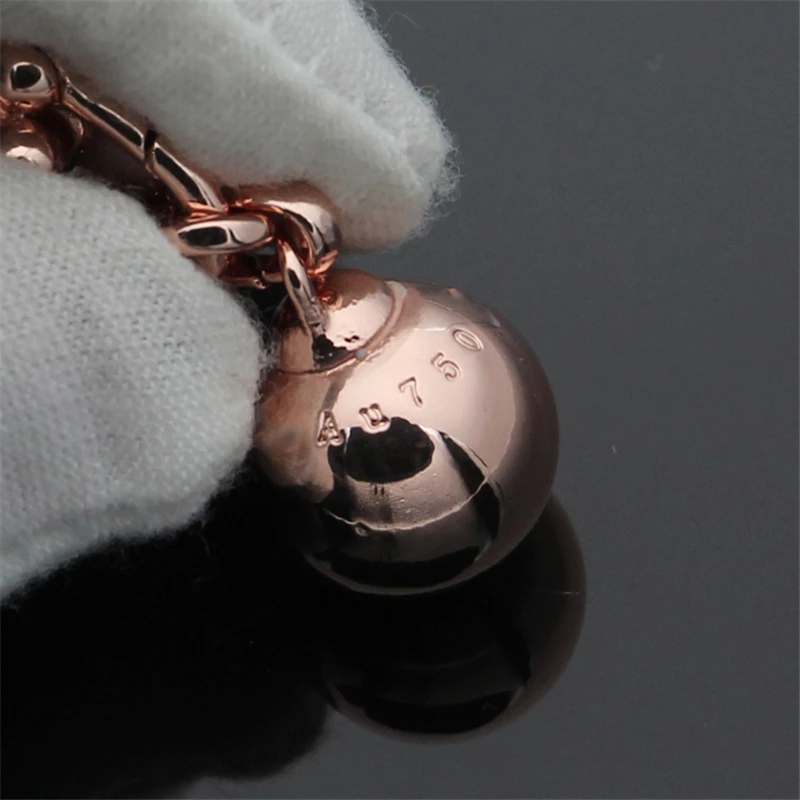 316l титановый браслет из нержавеющей стали с двойной цепью 18 k/розовое