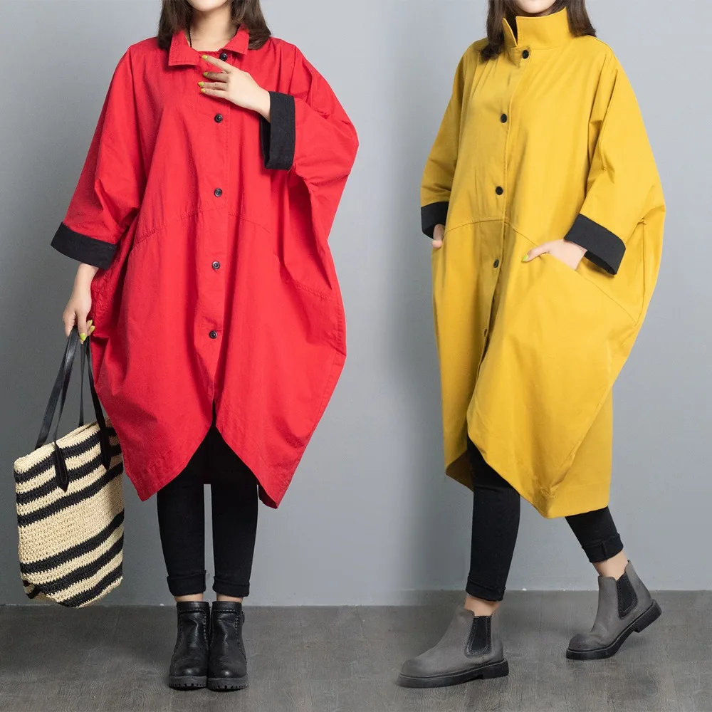 cotton plus size Oversized vintage women causal loose midi spring autumn shirt dress elegant clothes ladies dresses