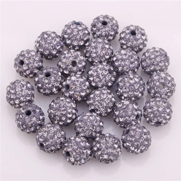 Dark Gray 10 шт. Pave CZ Диско шар бусины для изготовления ювелирных изделий горный хрусталь кристалл разделитель бусины браслет аксессуары Кристалл Стразы Perlen - Цвет: Dark Gray