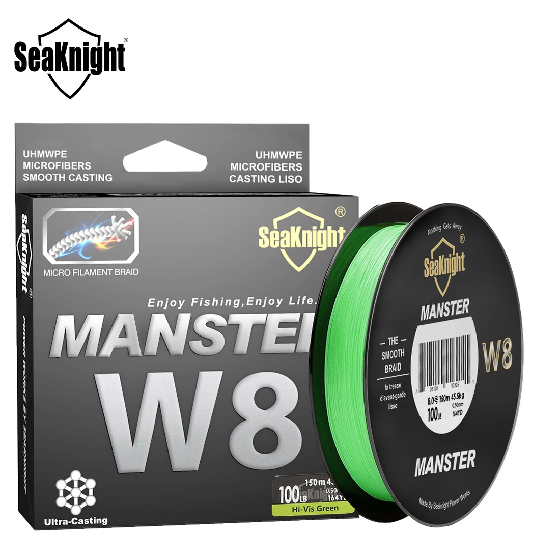 

SeaKnight бренд MONSTER/MANSTERW 8 серия 150 м 8 плетение PE ультра-литая плетеная многонитевая PE рыболовная леска широкоугольная плетеная