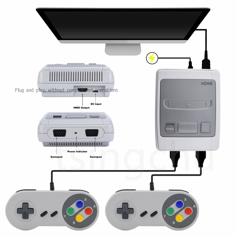 Мини ТВ портативная игровая консоль видеоконсоль для игр Nes с HD-выходом