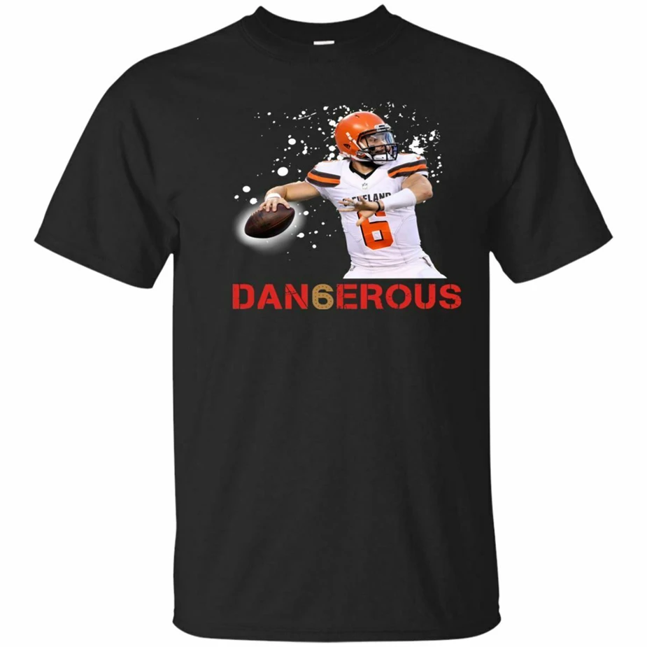 Опасный 6 Baker Mayfield Fan футбол Lover футболка для мужчин S 3Xl оверсайз|Мужские футболки| |