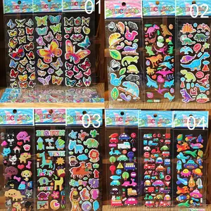 10 листовпартия, 3D наклейки с милыми животными из мультфильмов, зоопарк, 3D наклейки для детей, девочек и мальчиков, ПВХ наклейки, Пузырьковые наклейки, модные брендовые Детские игрушки