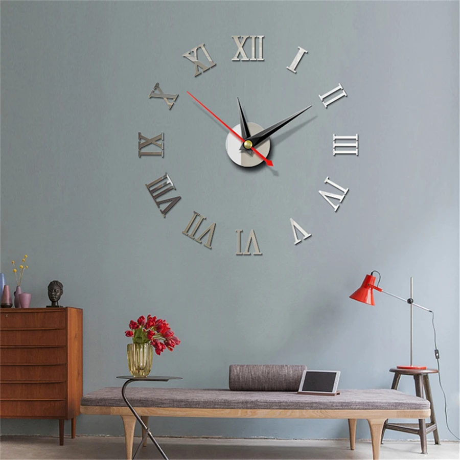 Цифровые настенные часы с римскими цифрами современные сделай сам акриловые