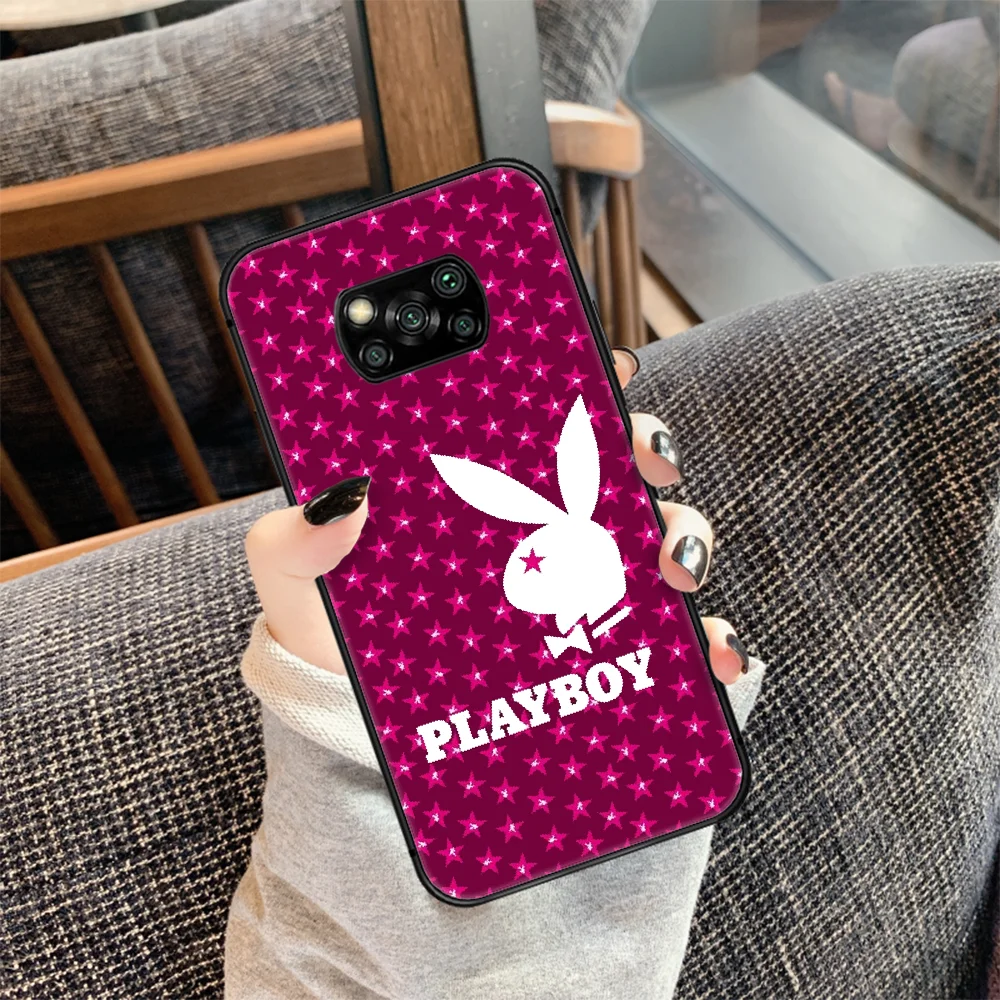 

Playboy fashion Brand Phone case Cover Hull For Xiaomi Mi A2 A3 8 9 9T Note 10 Se Lite Pro black Back Pretty Prime Silicone