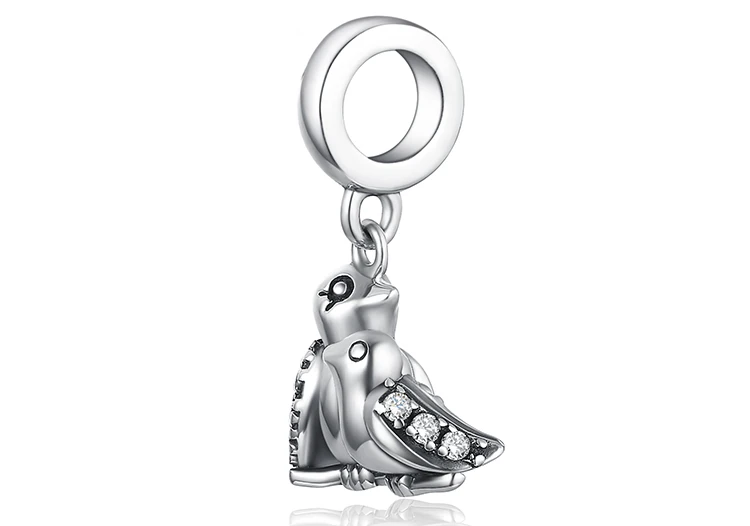 JewelryPalace 925 пробы серебро, кубического циркония природа элегантность птица ветка очарование бусы Новая горячая Распродажа для Для женщин