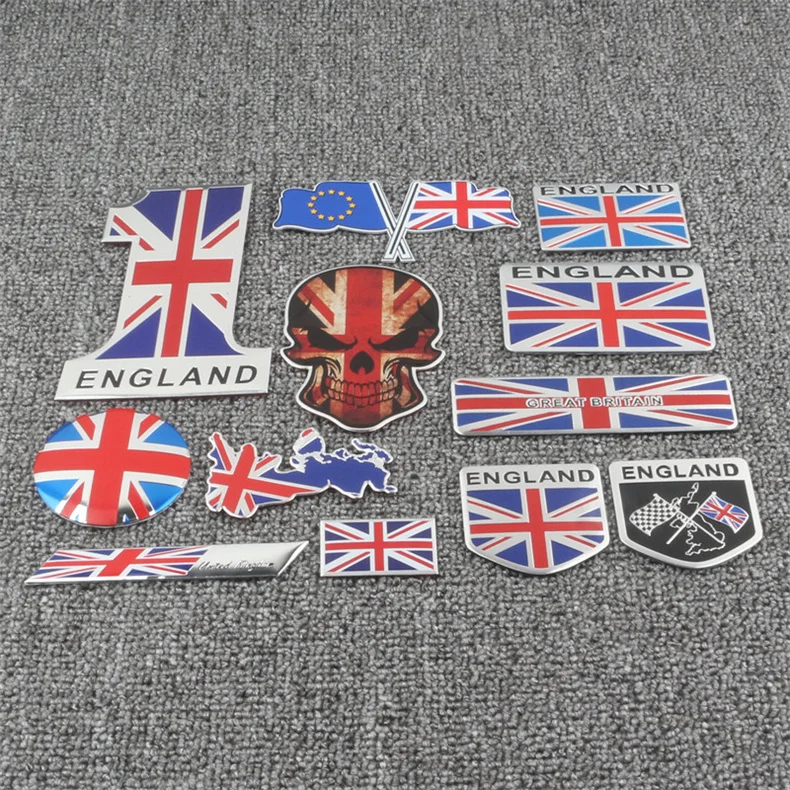 

Heat-Resistant Aluminium Alloy England UK Flag Union Jack Shield Emblem Badge Decal Sticker for Lotus MG Mazda Ford Skoda KIA