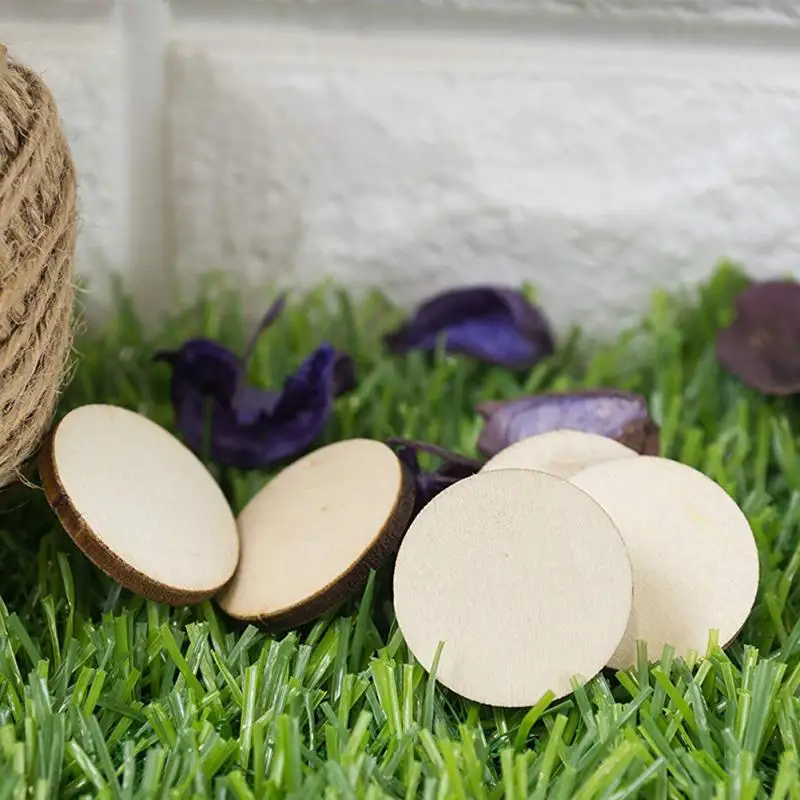 50 шт./упак. незавершенной Свадебные украшения деревянные Ломтики деревенский из