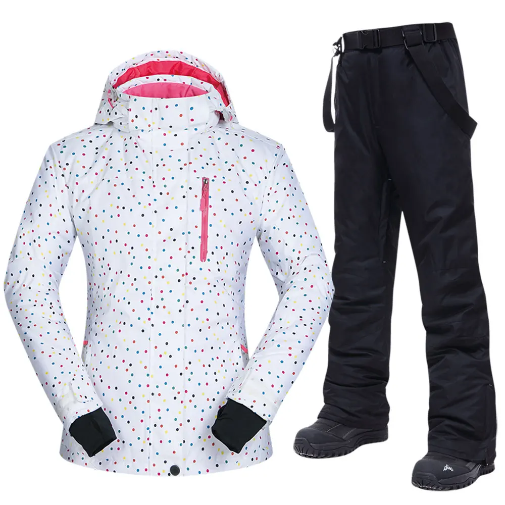 

Лыжный костюм женский зимний, уличный, ветрозащитный, водонепроницаемый, горнолыжная куртка и штаны, комплекты для снега, костюмы для катан...