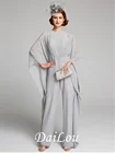 Костюм-брючныйкомбинезон для матери невесты, шифоновое платье до пола с драгоценным вырезом, длинными рукавами и рюшами, 2021