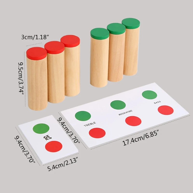 

1Set Matching Game Toy Wooden Sound Cylinder Developmental Sound Matching Toy Montessori Preschool Educational Busy Boar