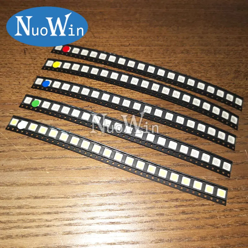 100pcs 0402 0603 0805 1206 1210 3528 5050 5730 SMD LED Red Yellow Green White Blue Orange Light Emitting Diode Clear Set | Электронные
