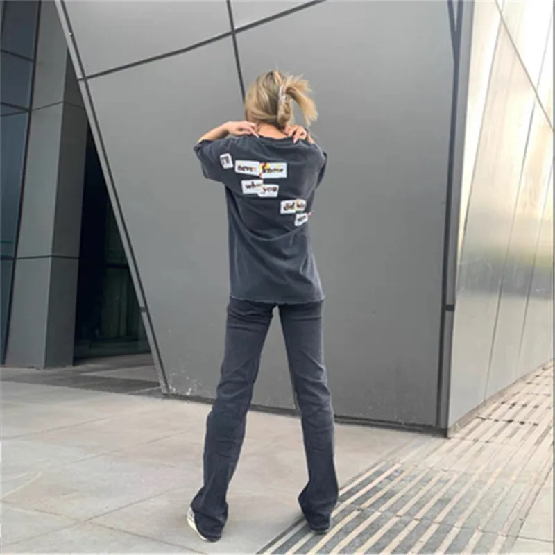 

Distorted Portrait Printing Short-Sleeved T-Shirt Hip-Hop Summer Streetwear Oversized Retro Men T Shirt Women Loose Tops Homme
