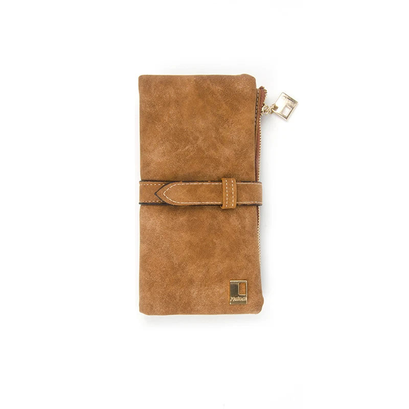 Известный бренд Длинный кошелек два сложения женские кошельки шнурок нубук кожа