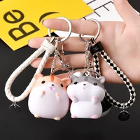 cute cartoon hamster bell student pendant key ring lady handbag car key ring pendant children gift toys