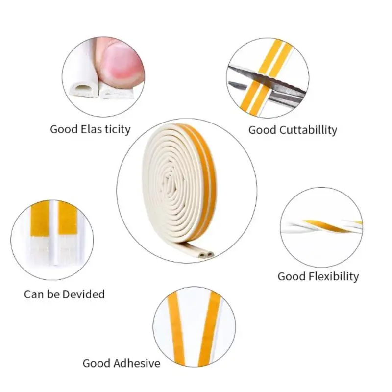 

Длина 5 м, самоклеящаяся вспененная акустическая ветрозащитная Водонепроницаемая Пылезащитная звукоизоляция