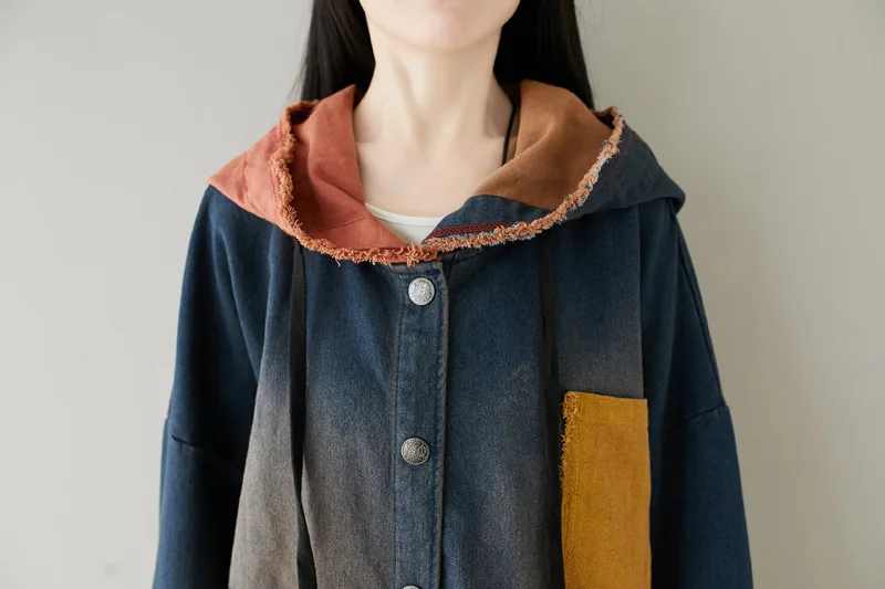 

Women's Casual Loose Ethnic Style Floral Jacket Sweatshirt Jacket Long SleeveKorean-Style Loose-Fit Casual Patch coat
