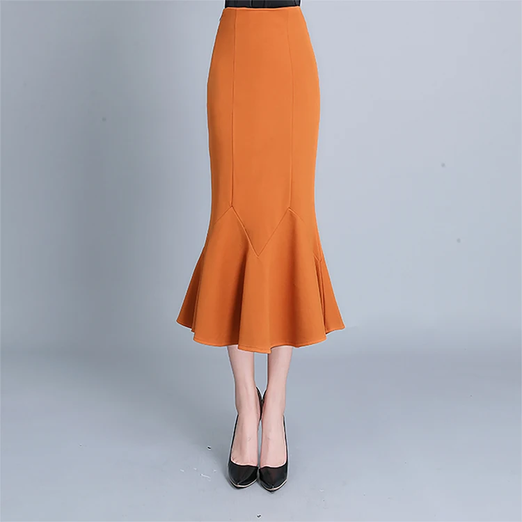 Высокая эластичная качественный карандаш юбка осень зима 2019 хлопок женские