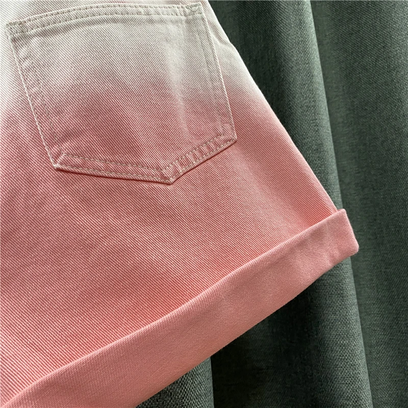 

Summer 2021 New Women Female High Waisted Wide Leg Green Tie Dye Denim Shorts , Woman Casual Korean Jeans Shorts