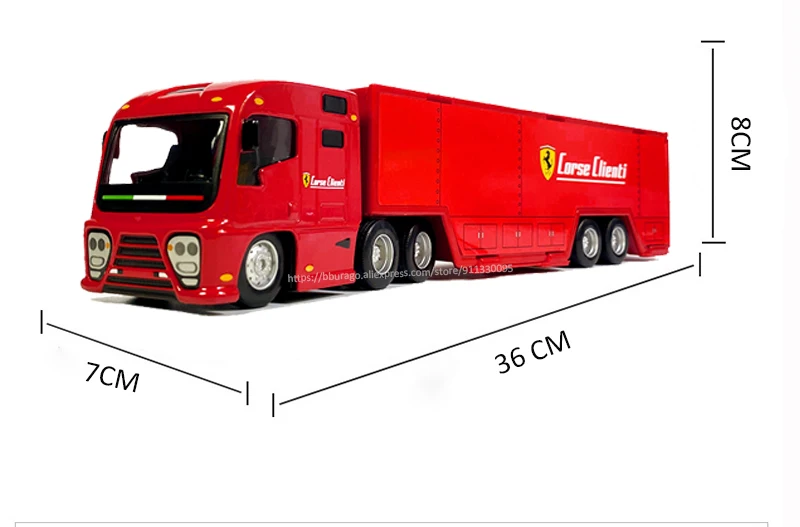 

Bburago 1Ferrari Die-Cast Vehiclein 1/43 Scale Racing trailer with opening tailagte Model Car Toys Collect gifts