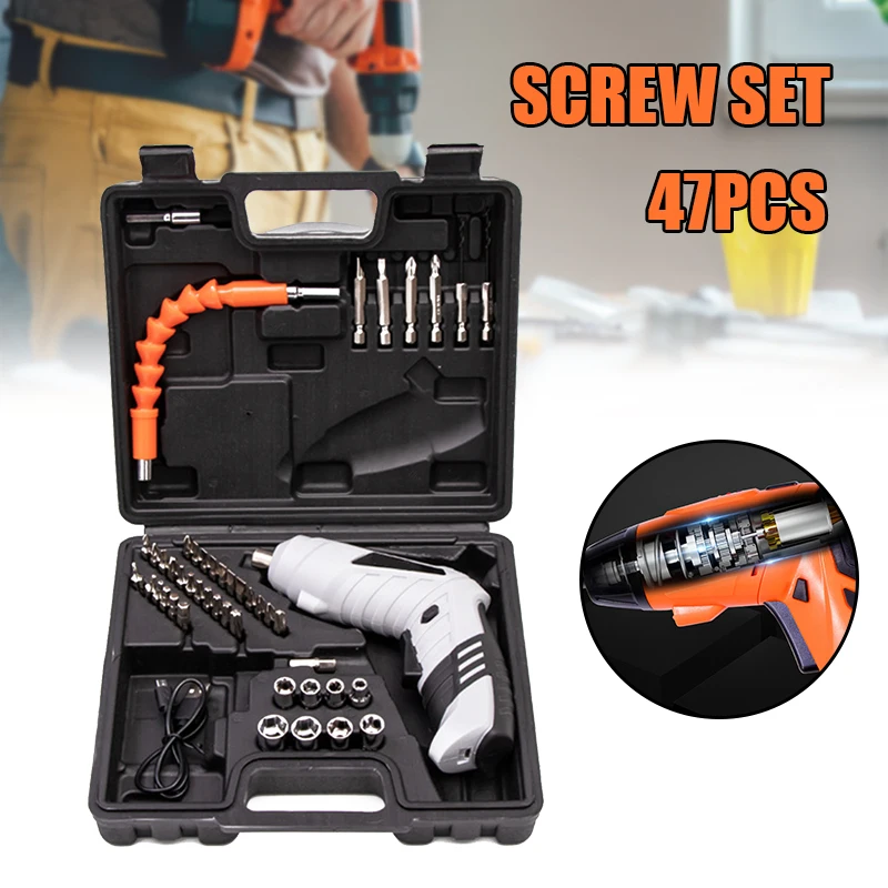 

Multifunctional 4.2v Electric Screwdriver Set Cordless Mini Electric Drill Repair Hand Tools Hardware Household набор отверток