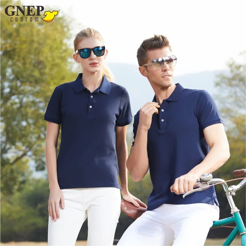 Мужская и Женская Повседневная рубашка-поло GNEP из 100% хлопка сделанная на заказ