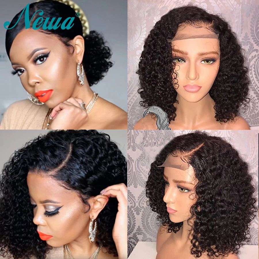 Парики Newa Hair человеческие волосы Боб вьющиеся передние парики из человеческих