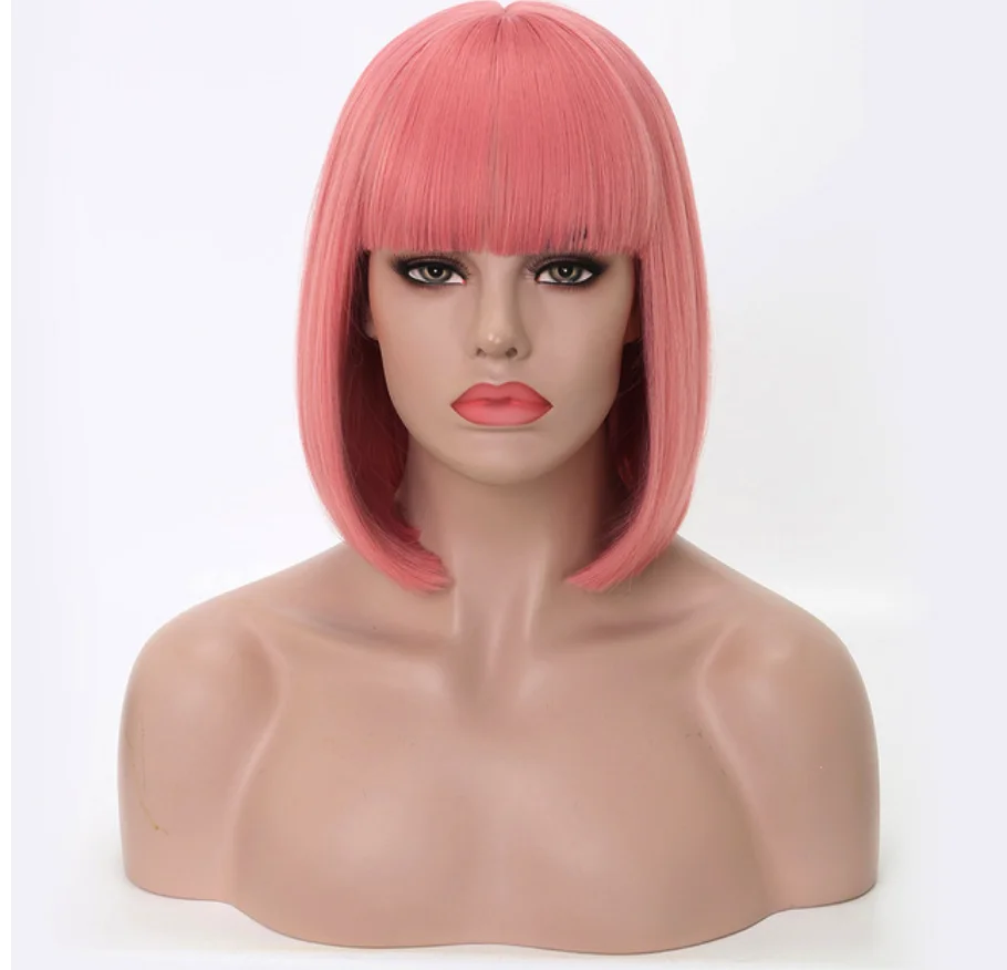 Парики из синтетических волос FREEWOMAN короткий парик с челкой прямые синтетические