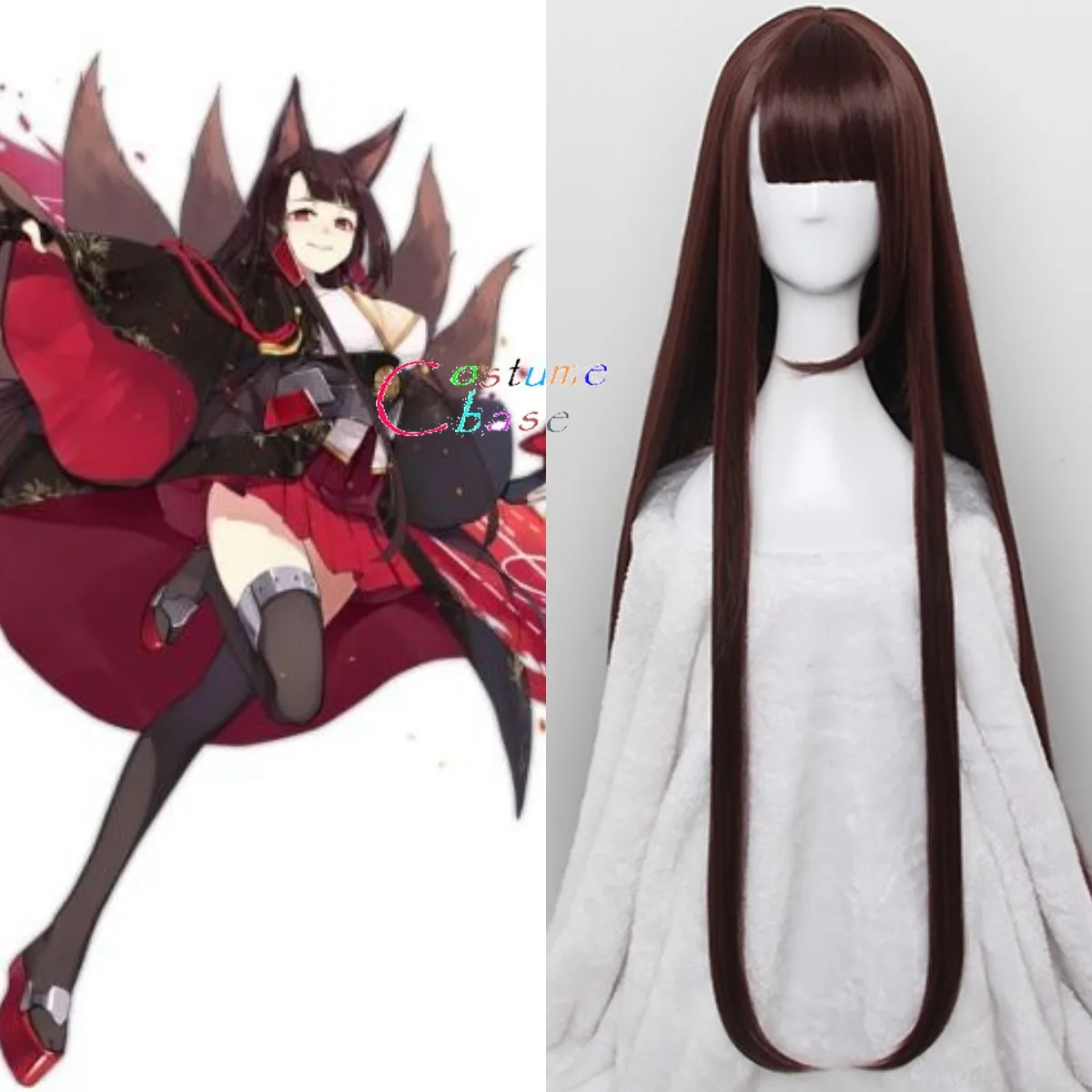 Игра Azur переулок красный коричневый 100 см длинные прямые Акаги термостойкие