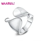 Открытый 925 пробы серебристый неправильной формы ювелирных изделий в Корейском стиле Простые Большой Гладкий кольца для женщин обручальное кольцо с открытым пальцем Anillos