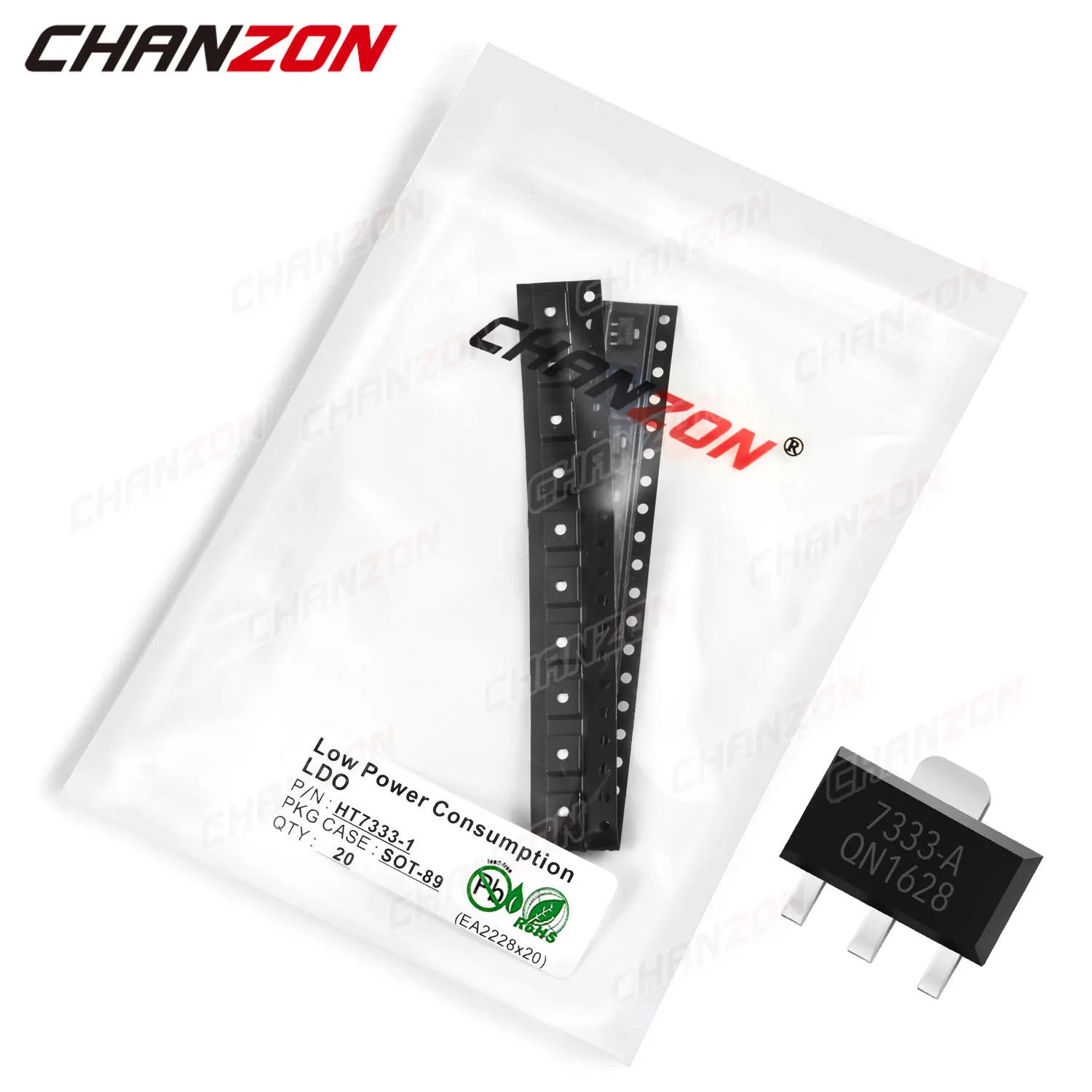

20Pcs HT7333-1 SOT-89 Low Consumption LDO Transistor Bipolar Junction Triode Tube Fets SMD 250mA 30V HT7333 Integrated Circuits