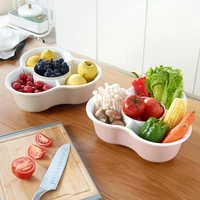 3 grid kitchen drain basket double layer household detachable triangle fruit and vegetable storage basket