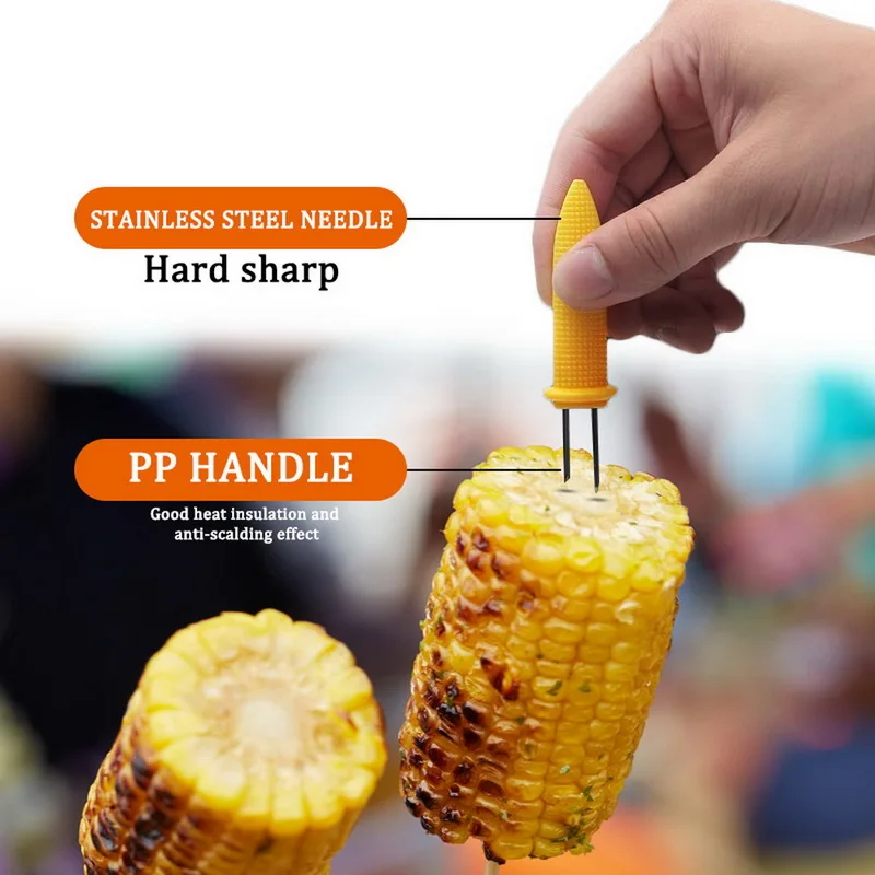 6/8/10/12pcs BBQ Sweetcorn Holder Fork Corn On The Cob Skewers Home Party Cooking Holders Twin Prong | Дом и сад