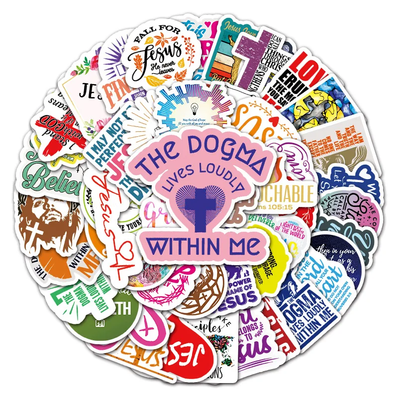 

10/30/50pcs Church Phrases Graffiti Stickers DIY Travel Luggage Guitar Fridge Laptop Waterproof Cool Kid Sticker
